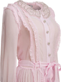 Self-Portrait Pleated Georgette Midi Dress