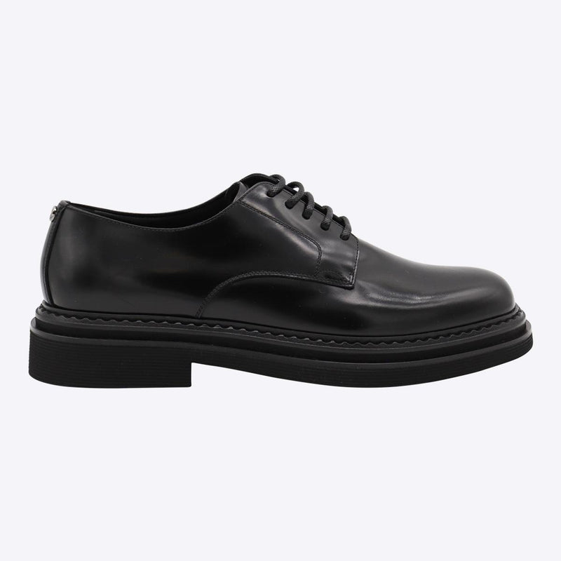 Dolce & Gabbana Black Leather Lace Up Shoes