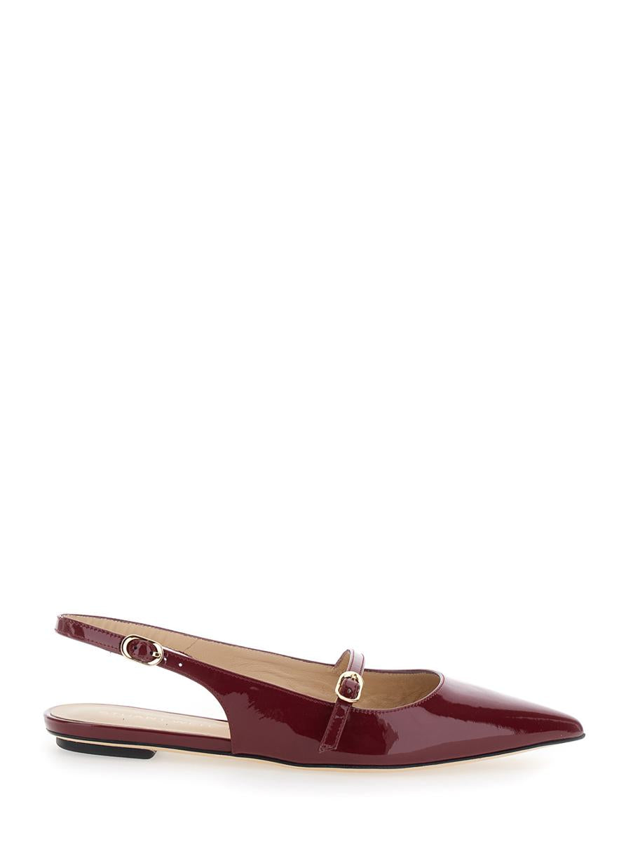 'Emilia' Bordeaux Slingback Sandals With Adjustable Strap Closure In Patent Leather Woman