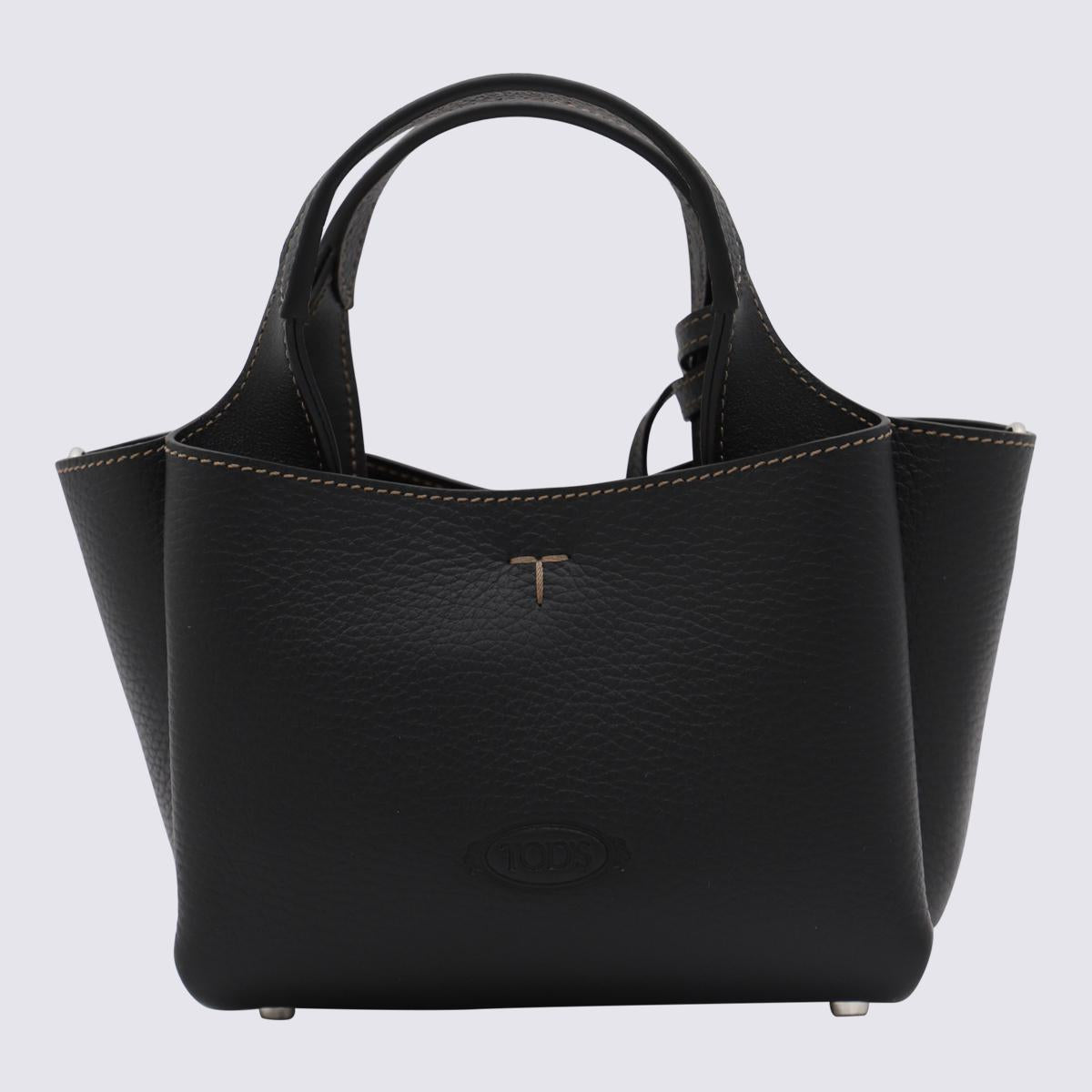 Tod'S Black Leather Tote