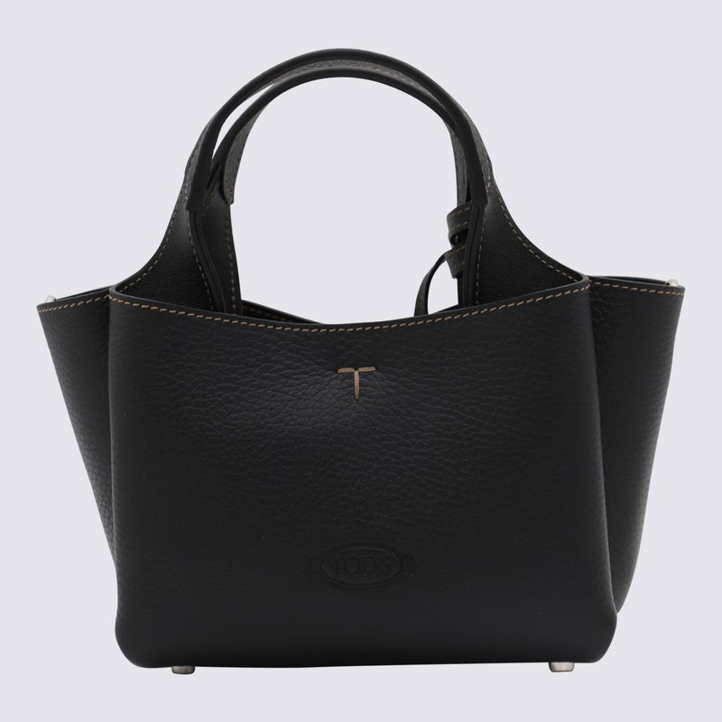 Tod'S Black Leather Tote