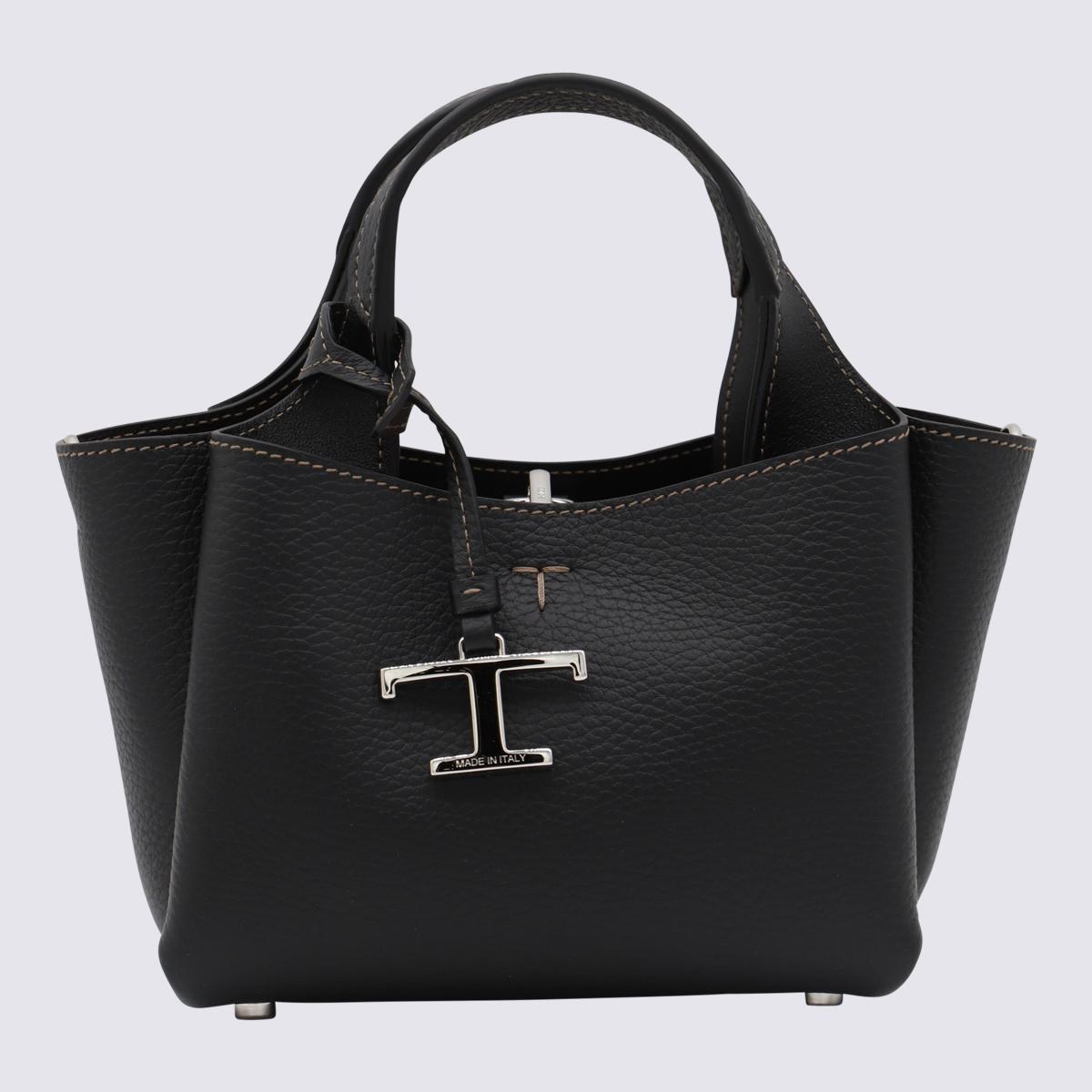 Tod'S Black Leather Tote