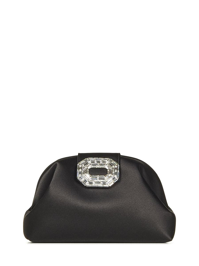 Amina Muaddi Camelia Satin Clutch