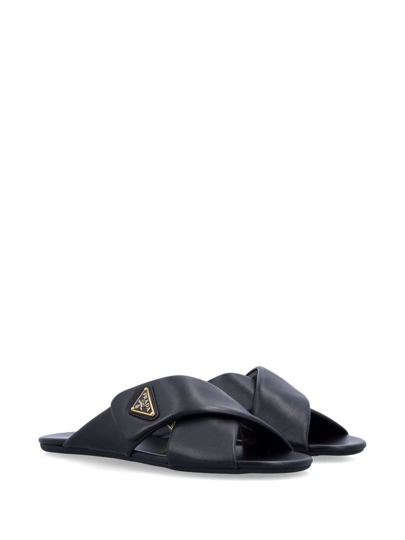 Prada Criss-Cross Logo Slides
