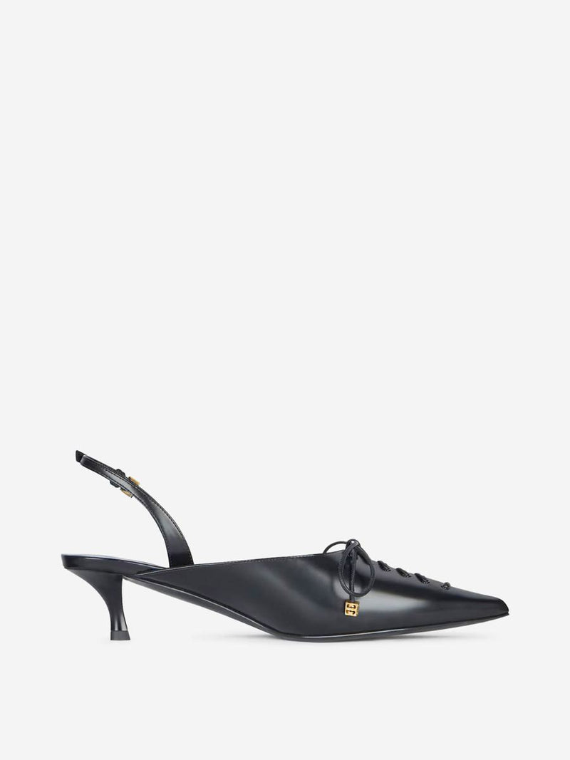 Givenchy Leather Lace-Up Slingbacks