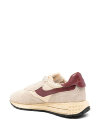 Autry Medalist Sneakers In Beige And Brown With Suede Inserts