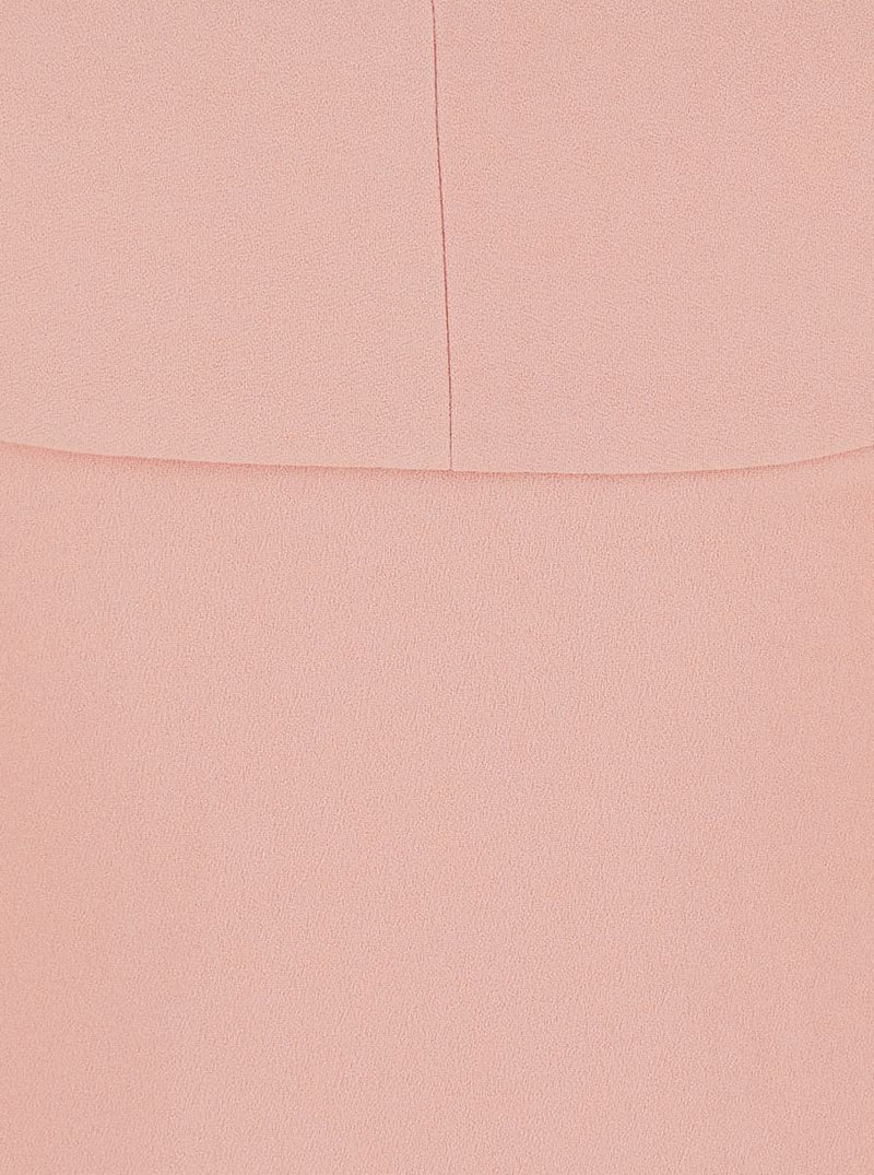 'Morgan' Pink Long Dress With V Neck And Rear Single Slit In Tech Fabric Woman