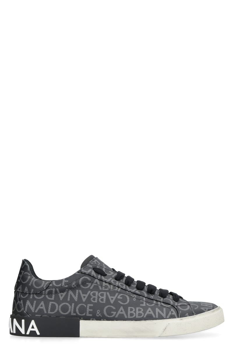 Dolce & Gabbana Portofino Leather And Fabric Low-Top Sneakers