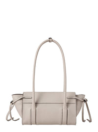 'Mini Bayswater' Beige Shoulder Bag With Laminated Logo In Leather Woman