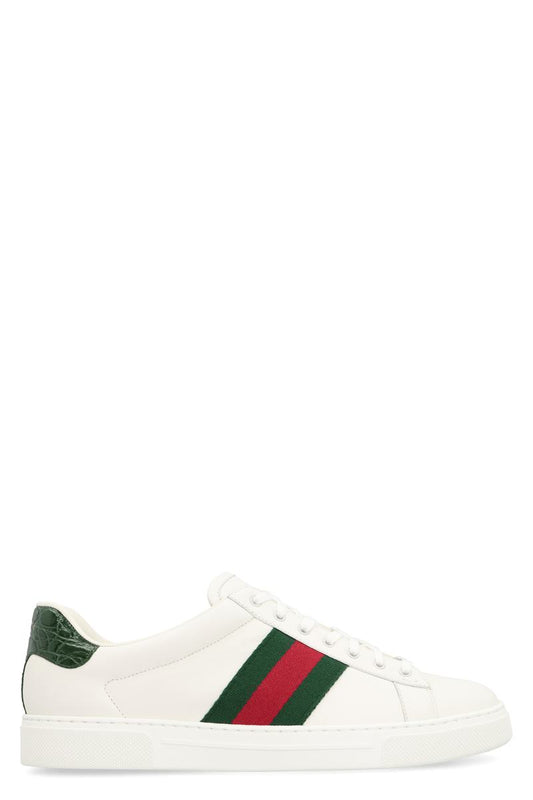 Gucci Ace Leather Low-Top Sneakers