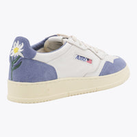 Autry White And Light Blue Leather Medalist Sneakers