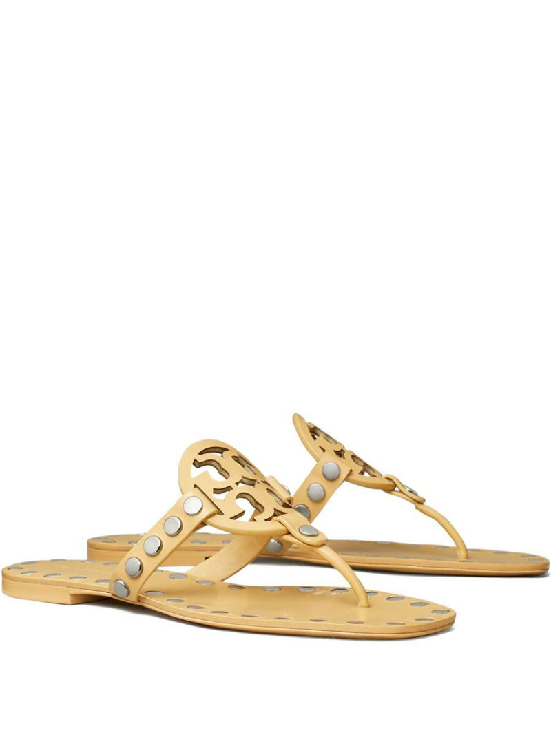 Tory Burch Studded Miller Leather Flat Sandals