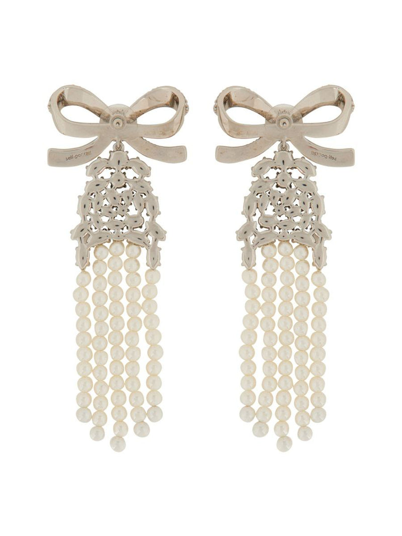 Self-Portrait Drop Earrings With Bow