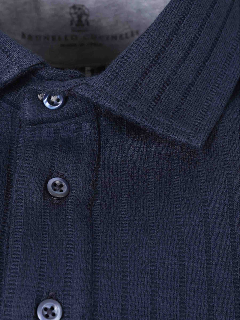 Brunello Cucinelli Ribbed Polo With Buttons