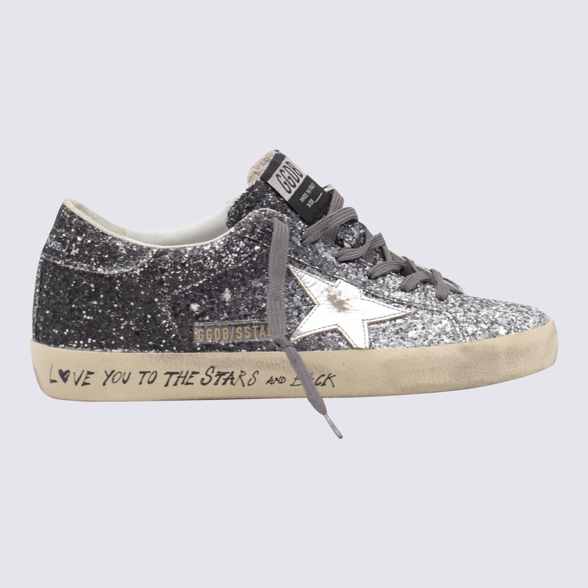 Golden Goose Silver Leather Super Star Sneakers
