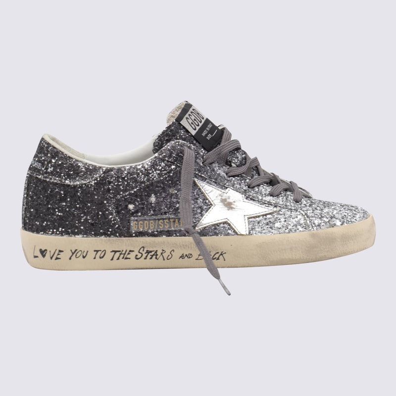Golden Goose Silver Leather Super Star Sneakers