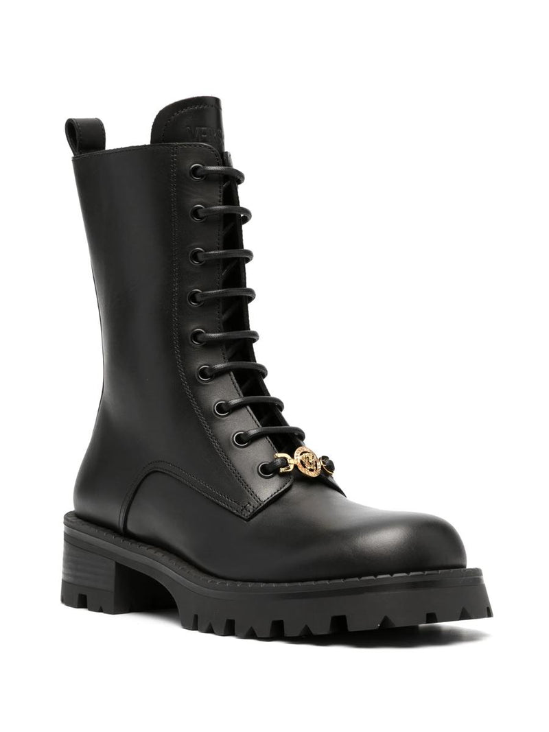 Versace Leather Ankle Boots Shoes