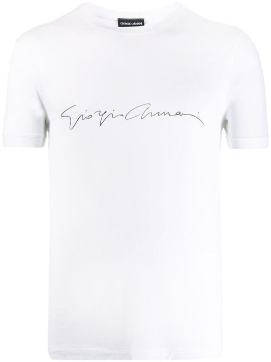 Giorgio Armani Asv Stretch-Viscose T-Shirt With Signature Logo Clothing