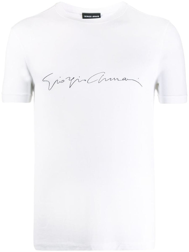 Giorgio Armani Asv Stretch-Viscose T-Shirt With Signature Logo Clothing