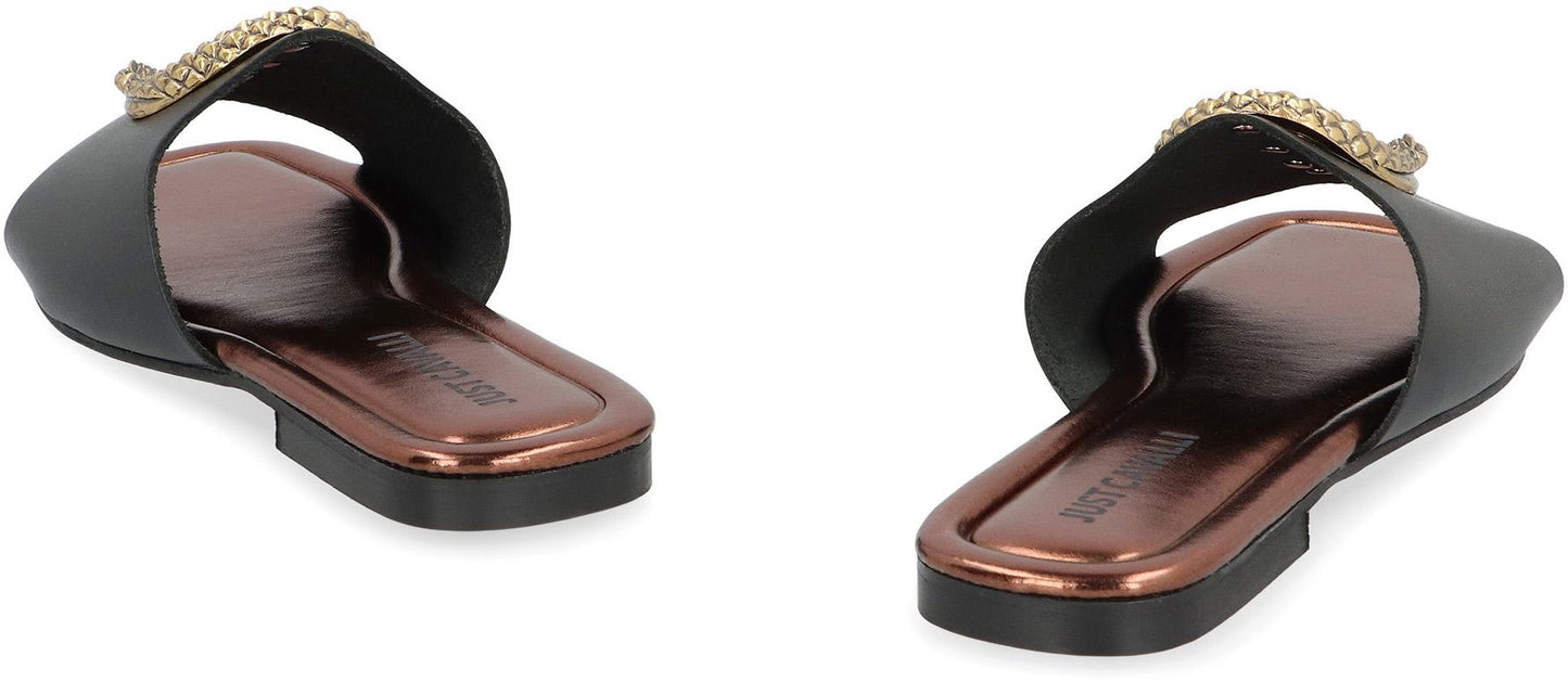 Just Cavalli Elisie Leather Slides