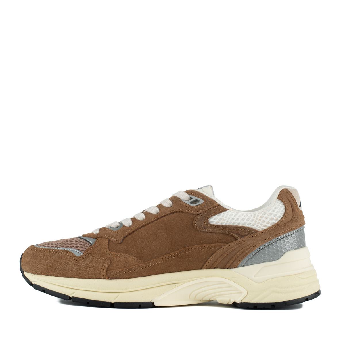 Autry Hyperway Sneakers In Mesh And Suede Cigar And Silver