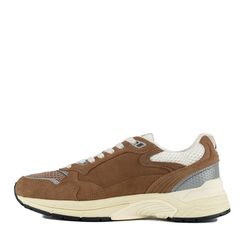 Autry Hyperway Sneakers In Mesh And Suede Cigar And Silver