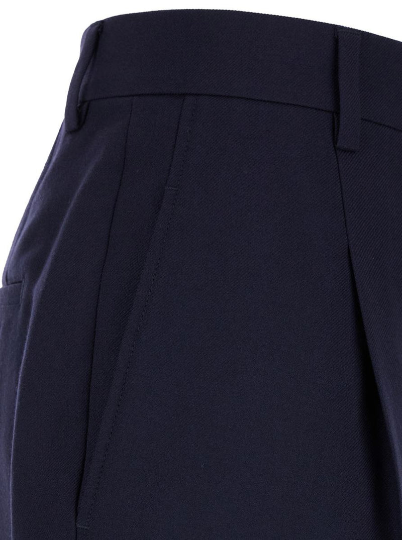 Blue Cigarette Pants In Wool Woman