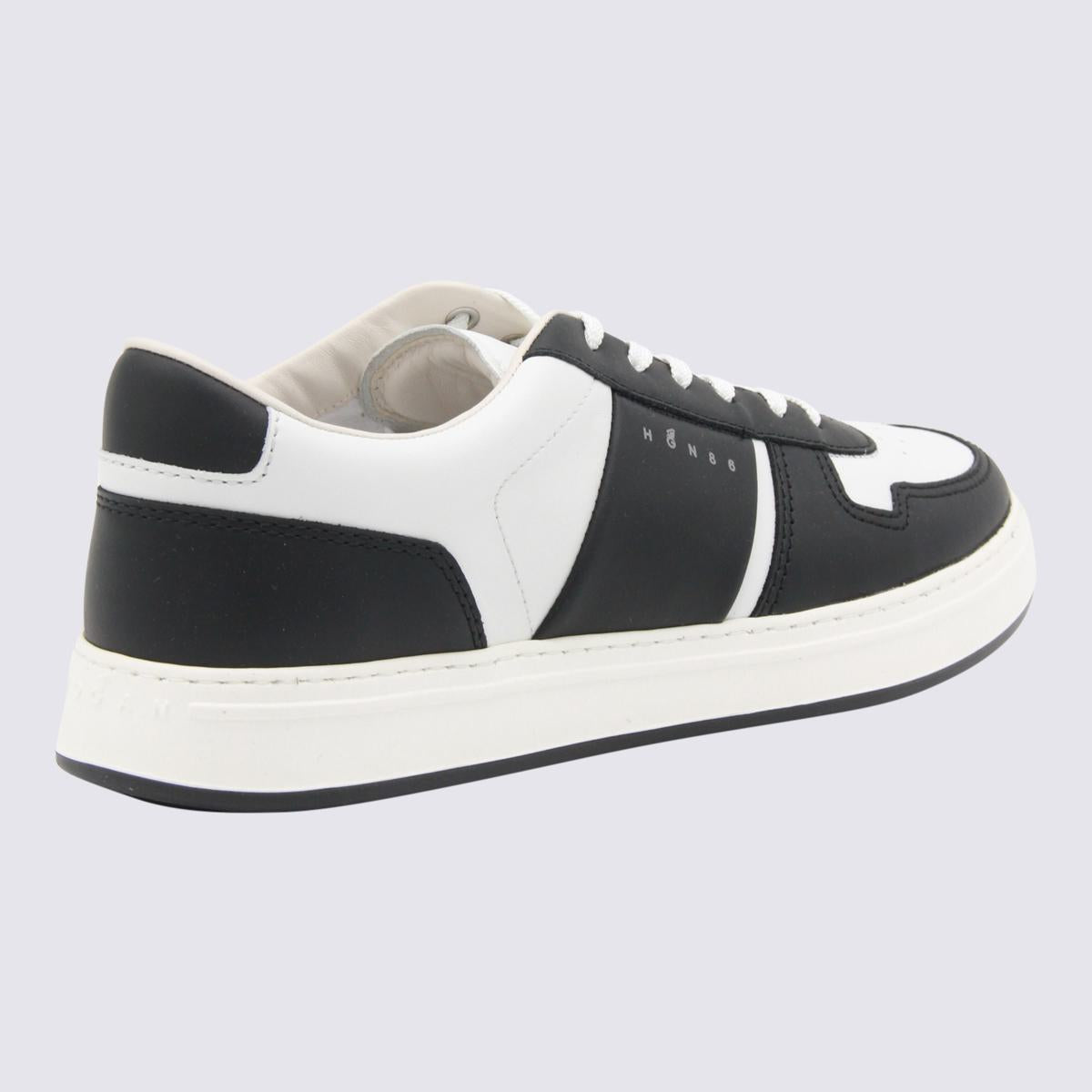 Hogan Black And White Leather Sneakers