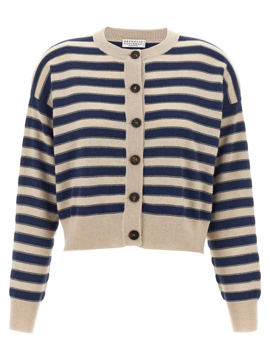 Brunello Cucinelli 'Sparkling Stripes' Cardigan