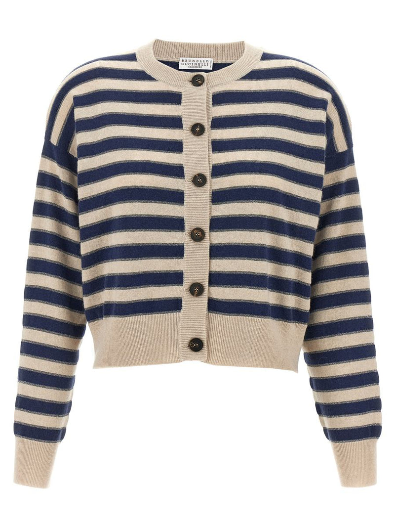 Brunello Cucinelli 'Sparkling Stripes' Cardigan