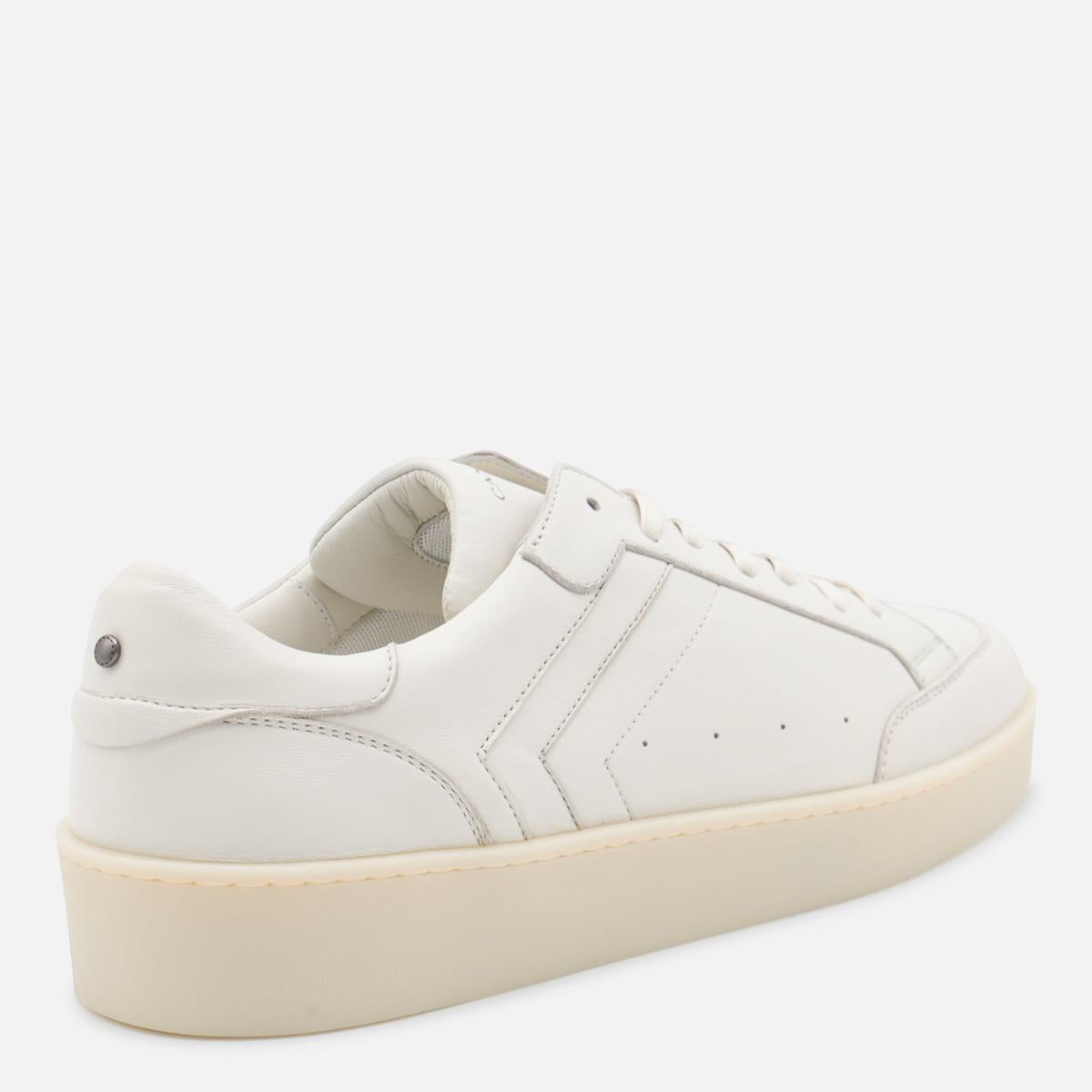 Canali White Leather Sneakers