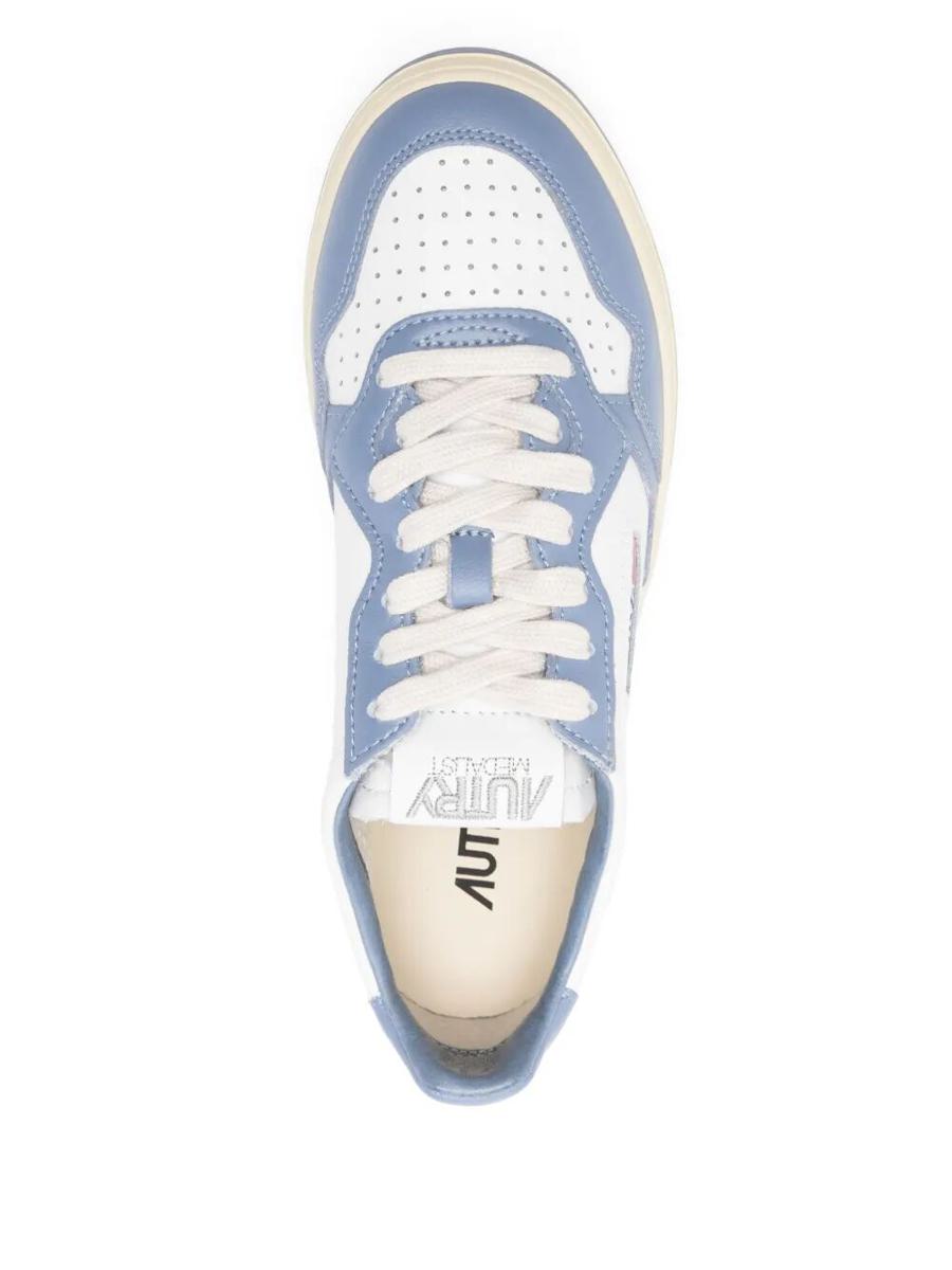 Autry Medalist Low Sneakers Bicolor In White And Tempest Leather Shoes