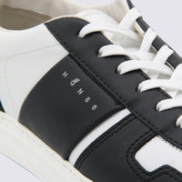 Hogan Black And White Leather Sneakers