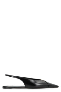 Saint Laurent Babylone Pointy-Toe Slingback Ballet Flats
