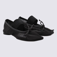 MM6 Maison Margiela Black Leather Flats