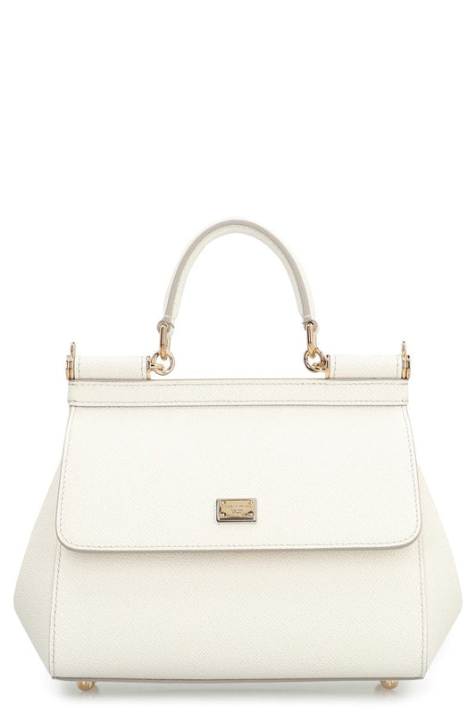 Dolce & Gabbana Sicily Media Leather Handbag