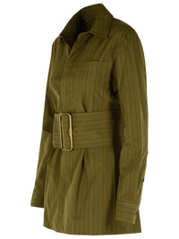 Burberry Green Cotton Mini Dress