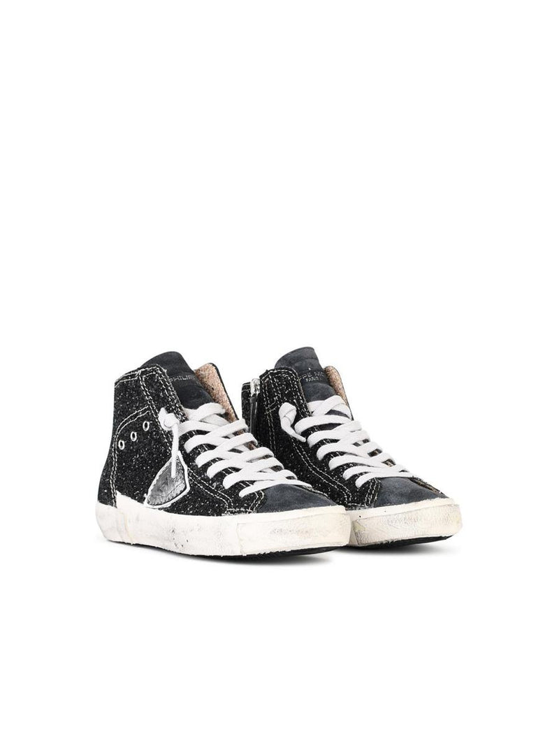 Philippe Model 'Prsx' Black Suede Blend Sneakers