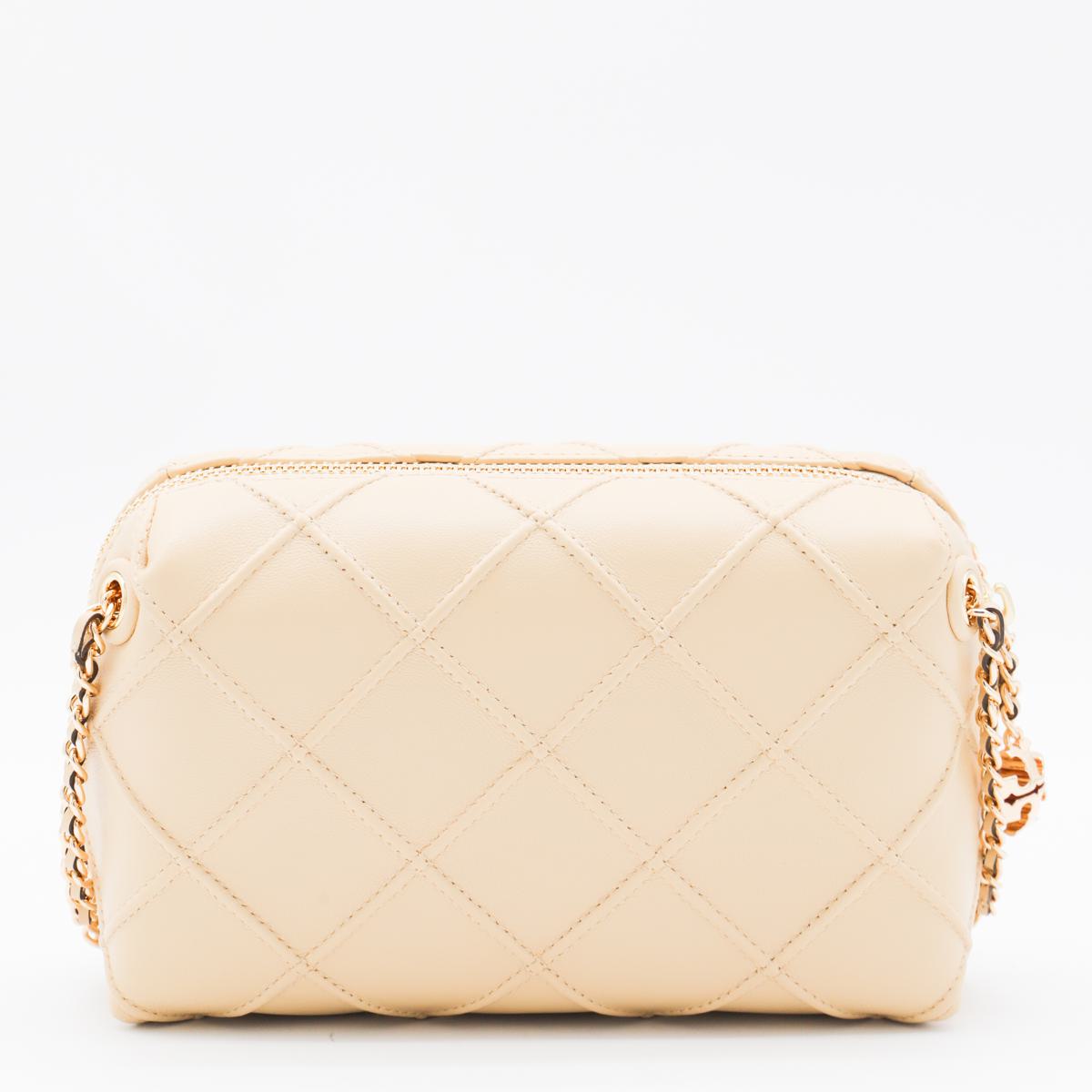 Tory Burch Cream Leather Fleming Crossbody Bag