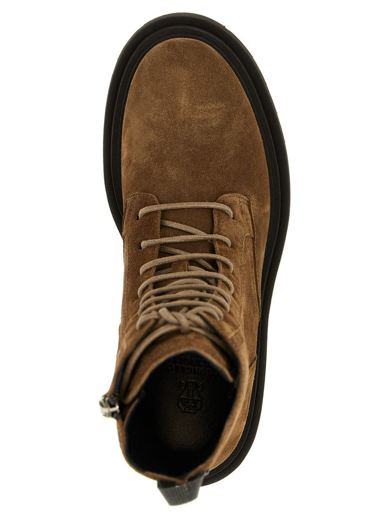 Brunello Cucinelli Suede Combat Boots Monile