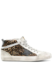 Golden Goose "Mid Star" Horsy Upper Suede Toe And Spur Leather Star And Heel Laminated Wave Shoes
