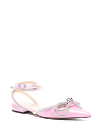 Mach & Mach Double Bow Satin Slingback Ballet Flats