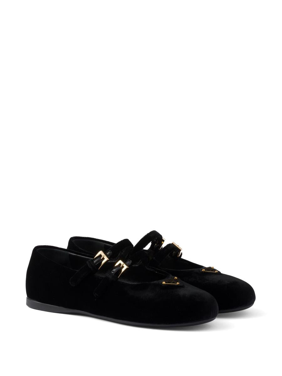 Prada Velvet-Finish Ballerina Shoes