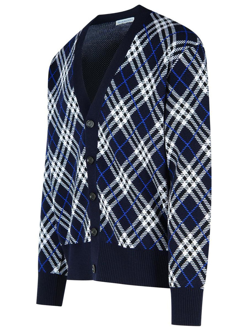Burberry 'George' Blue Wool Cardigan