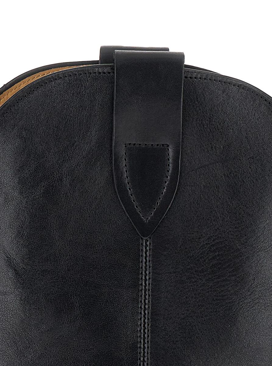 'Duetro' Black Ankle Boots With Western Heel In Leather Woman