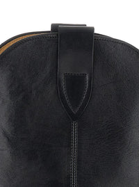 'Duetro' Black Ankle Boots With Western Heel In Leather Woman