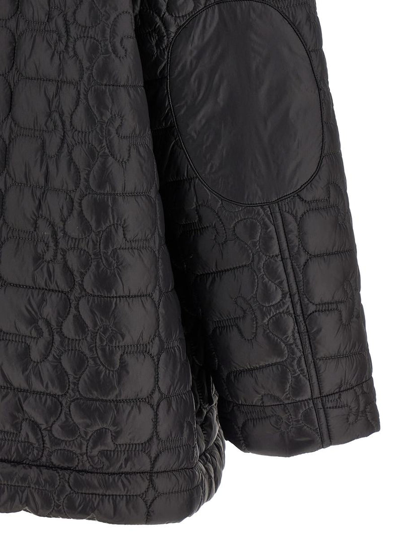 Ganni 'Black Shiny Quilt Midi' Jacket