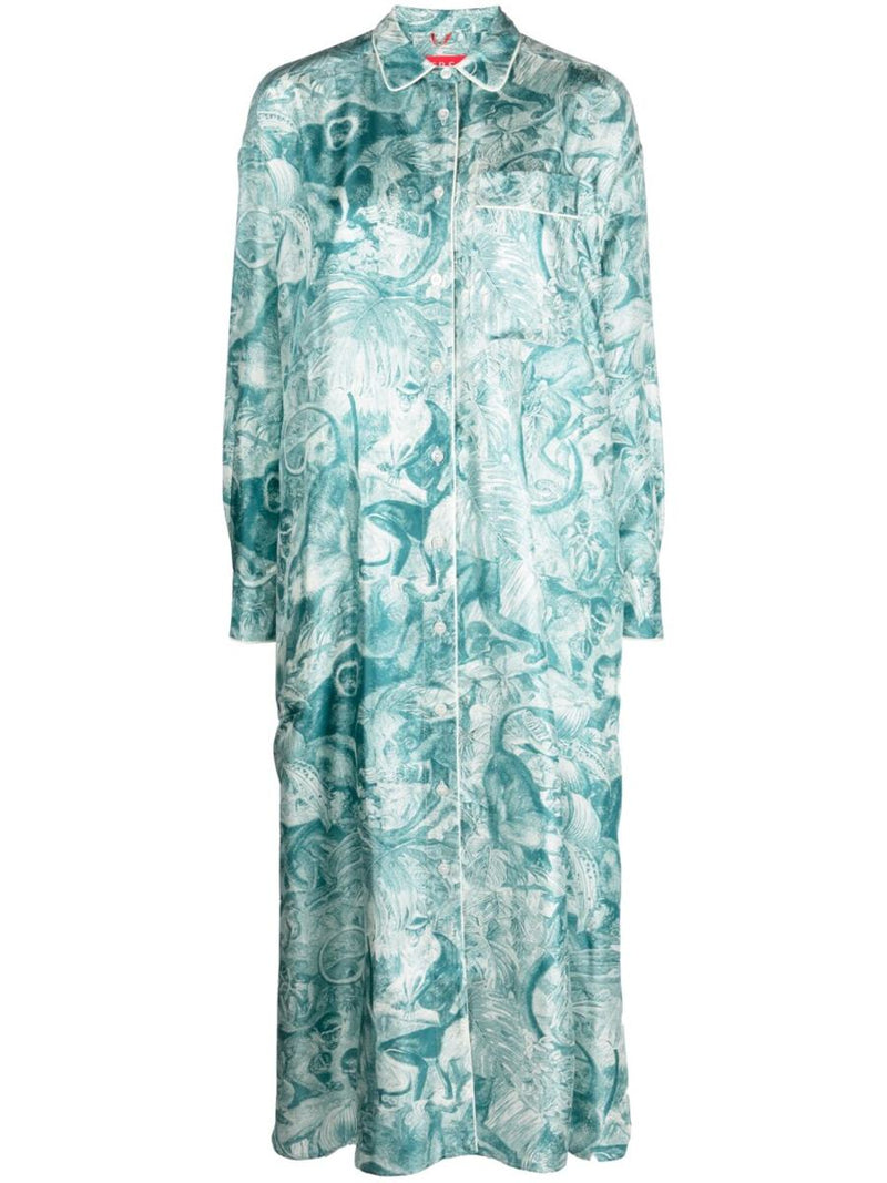 F.R.S. - For Restless Sleepers Printed Silk Shirt Dress