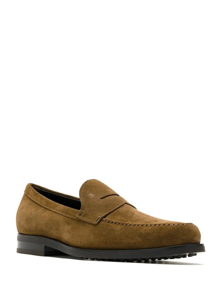 Tod'S Suede Penny Loafers With Pebbled Rubber Outsole Shoes