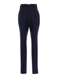 Blue Cigarette Pants In Wool Woman